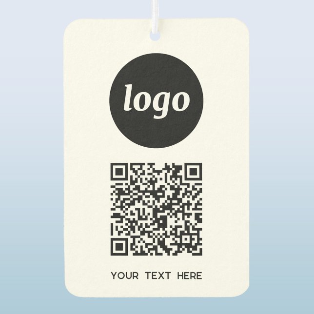 QR-Code-Textwerbung Autolufterfrischer (Simple logo QR code custom text business branding promotional car motor vehicle air freshener)