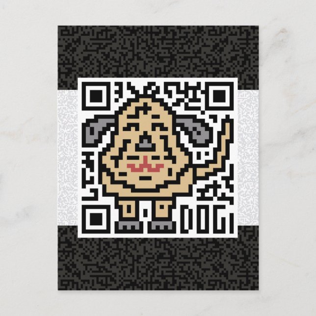 QR Code the Dog Postkarte (Vorderseite)