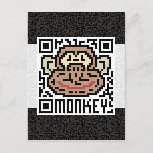 QR Code the Monkey Postkarte