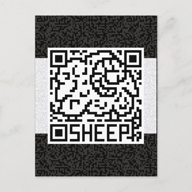 QR Code the Sheep Postkarte (Vorderseite)