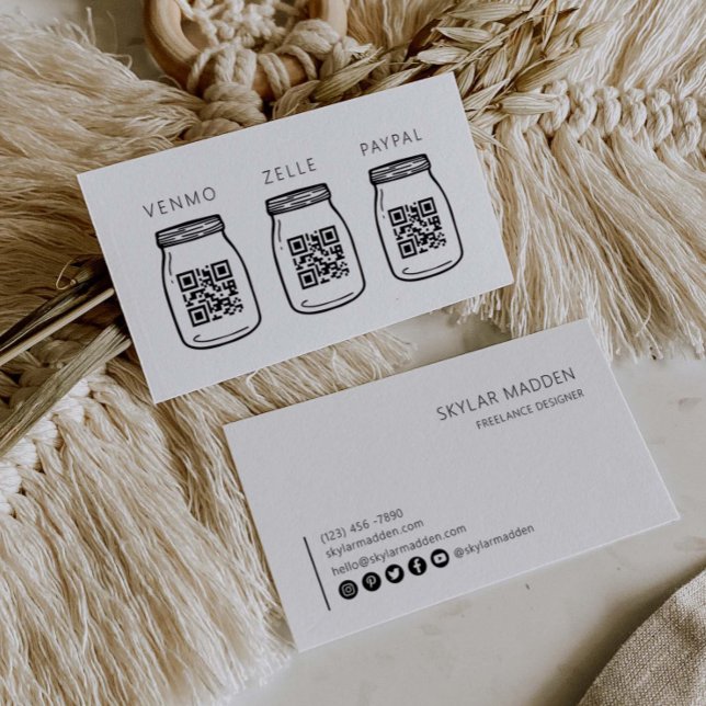 QR-Code Tipps für die Prüfung der Bargeldzahlungen Visitenkarte (Von Creator hochgeladen)