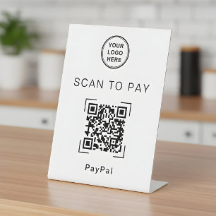 QR-Code-Tischschild zum Scannen und Bezahlen für U Sockelschild