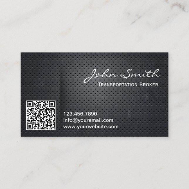 QR Code Transport Broker Business Card Visitenkarte (Vorderseite)