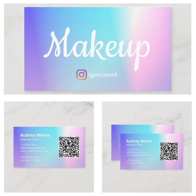 QR Code Trendy Makeup Artist Visitenkarte (QR Code Trendy Makeup Artist Business Card
)