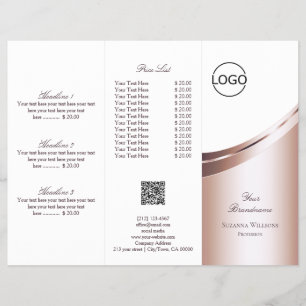 QR Code Tri Falten mit dem Logo "White Rose Gold" Flyer