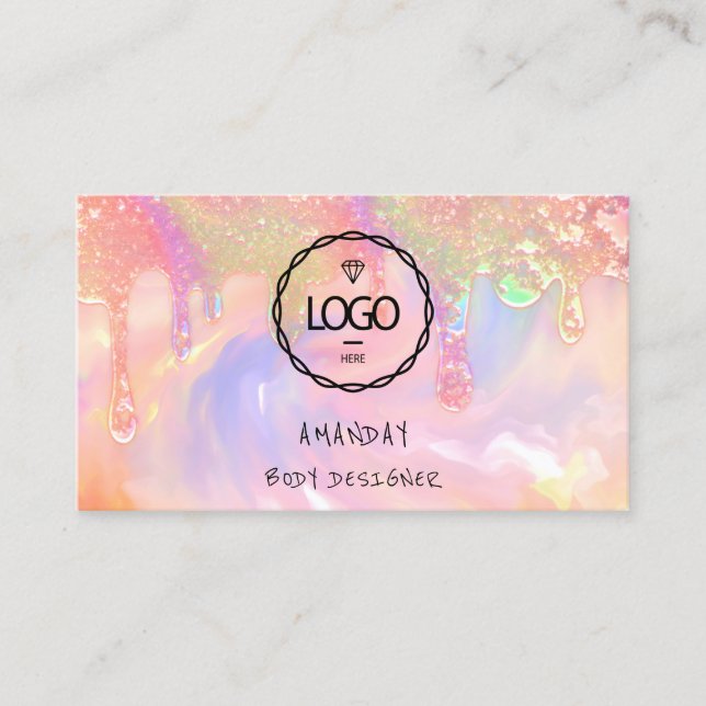 QR-Code-Tropfen für Social-Media-Logos Visitenkarte (Vorderseite)