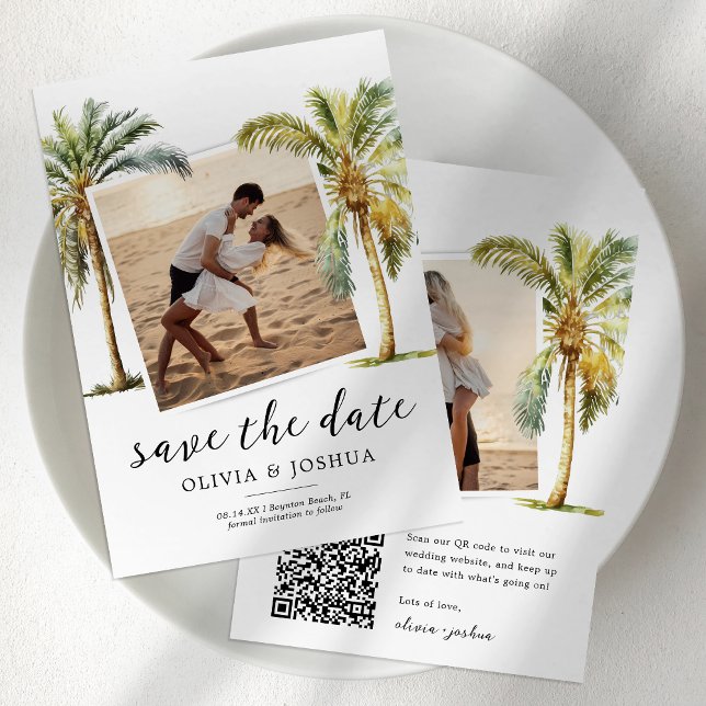QR Code Tropical Beach Save the Date (Von Creator hochgeladen)