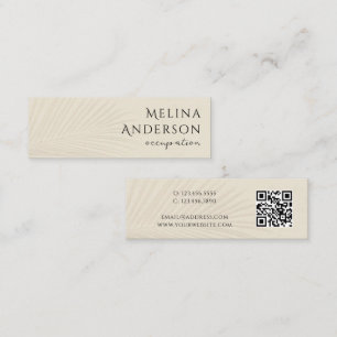 QR Code Tropical Palm Mini Business Card Visitenkarte