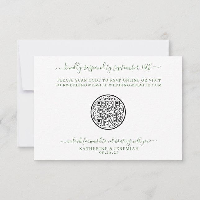 QR-Code Tropische Ananas-Hochzeit RSVP Karte (Rückseite)