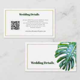 QR Code Tropisches Grün Hochzeitsdetails Moderne Begleitkarte