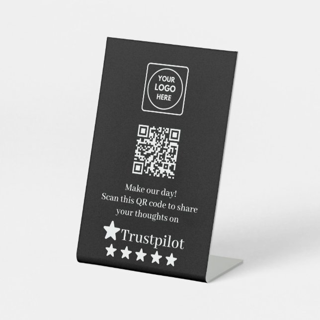 QR-Code | Trustpilot Business Review Display Sockelschild (Vorderseite)
