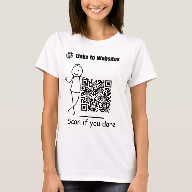 Qr Code Tshirts Links zu Websites prüfen, wenn Sie (Vorderseite)