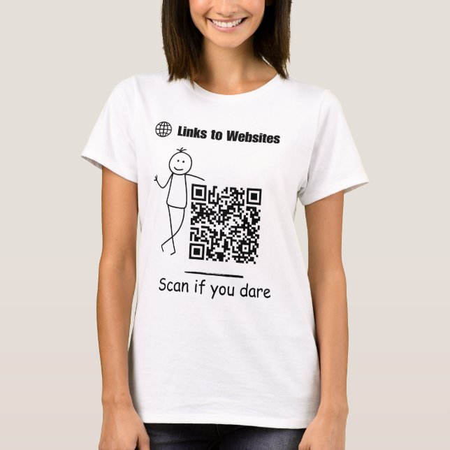 Qr Code Tshirts Links zu Websites prüfen, wenn Sie (Vorderseite)