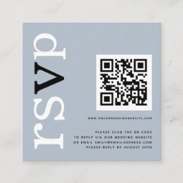 QR Code Typografie Dusty Blue Wedding Online UAWG Begleitkarte