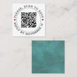 QR-Code UAWG aquamarine blaue Grenze und Herz Hoch Begleitkarte