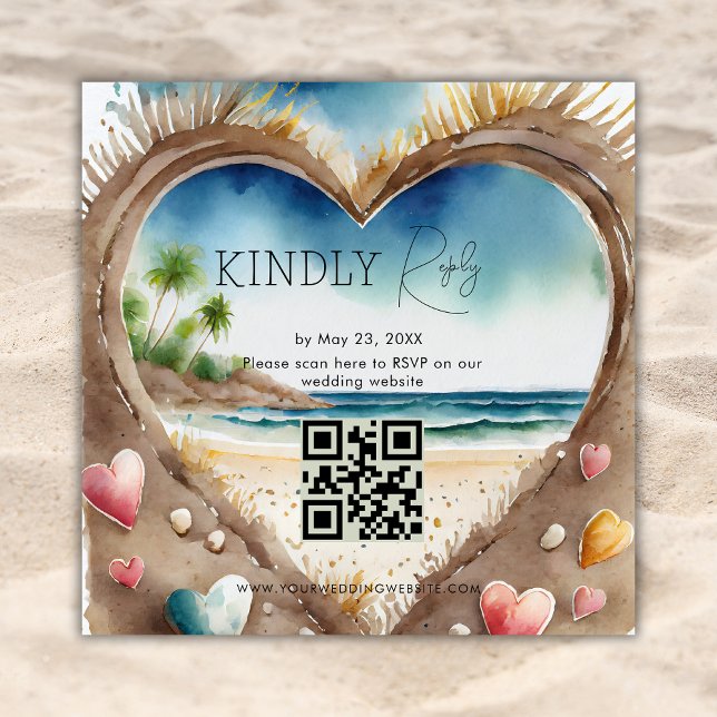 QR Code UAWG Beach Ocean Tropical Wedding Insert (Von Creator hochgeladen)