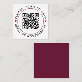 QR-Code UAWG burgundy Grenze mit Herz Hochzeit Begleitkarte
