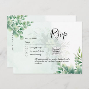 QR CODE UAWG Eucalyptus Verlasse Greenery Wedding  Postkarte