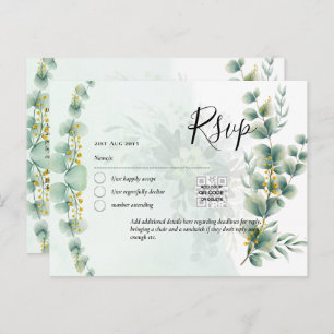 QR CODE UAWG Eucalyptus Verlasse Greenery Wedding Postkarte