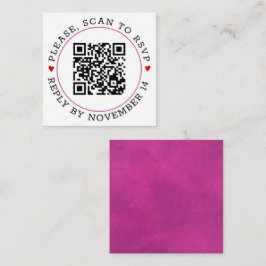 QR-Code UAWG fuchsia rosa Grenze, Herz Hochzeit Begleitkarte