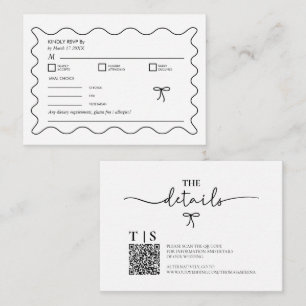 QR-Code-UAWG für die schwarz-weiß-einfarbige Wavy  Mitteilungskarte