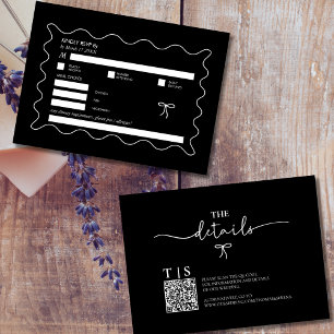 QR-Code-UAWG für die schwarz-weiß-einfarbige Wavy Mitteilungskarte