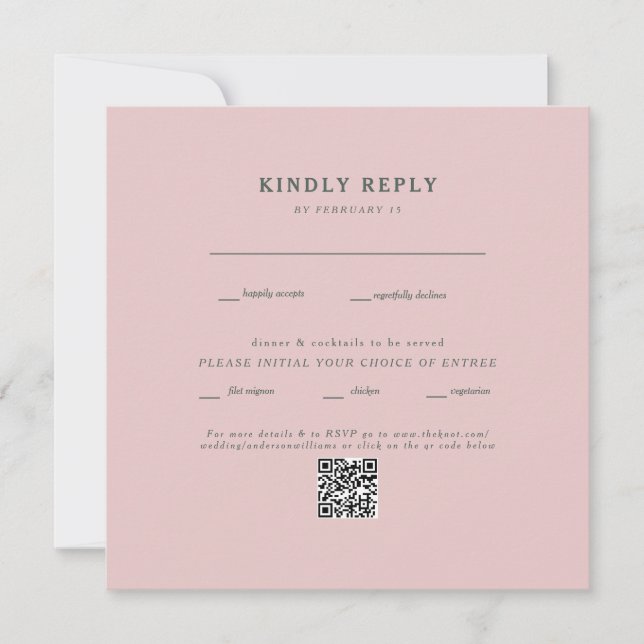 QR Code-UAWG für Hochzeitsszeiten am Square Blush (Vorderseite)