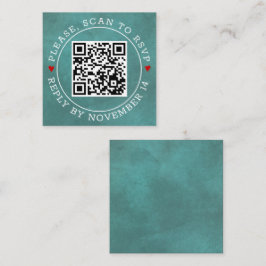 QR-Code UAWG gefärbt aquamarin-blau und Herz Hochz Begleitkarte