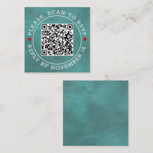 QR-Code UAWG gefärbt aquamarin-blau und Herz Hochz Begleitkarte