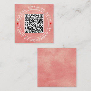 QR-Code UAWG grenzkorallenrosa eingefärbte Hochzei Begleitkarte
