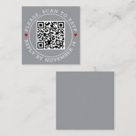 QR-Code UAWG grenzt an moderne graue Hochzeit Begleitkarte
