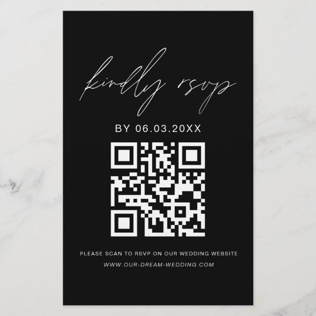 QR Code UAWG Minimalistisch Wedding Website (Vorderseite)