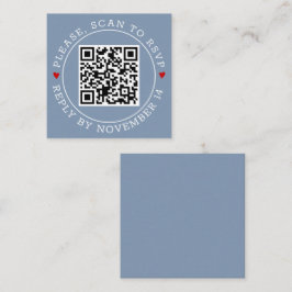 QR-Code UAWG mit Grenzherzen staubige blaue Hochze Begleitkarte