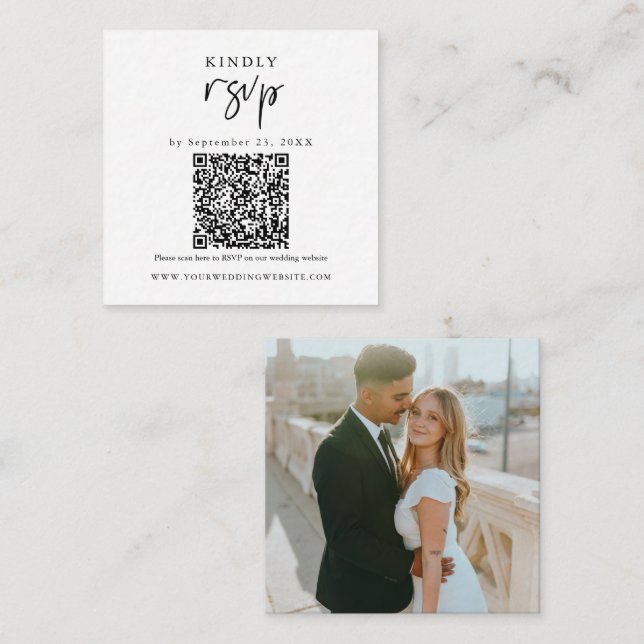 QR-Code UAWG Moderne Hochzeitstifte Begleitkarte (Vorne/Hinten)