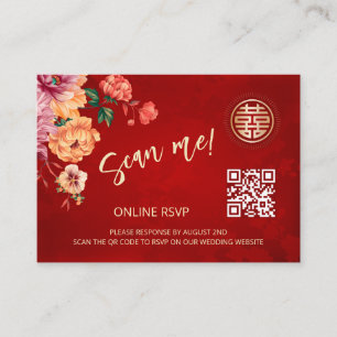 QR-Code-UAWG online für Peony Chinese Wedding Begleitkarte