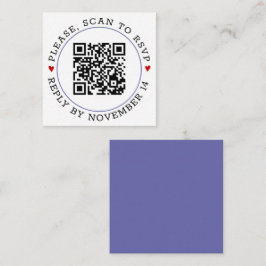QR-Code UAWG periwinkle blaue Grenzherzen Hochzeit Begleitkarte