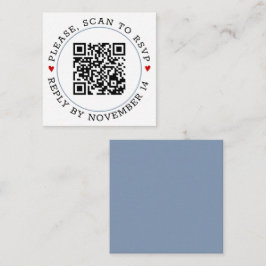 QR-Code UAWG staubige blaue Grenze und Herz Hochze Begleitkarte