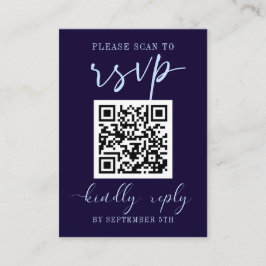 QR Code UAWG Wedding Dark Blue Colorful Floral Begleitkarte