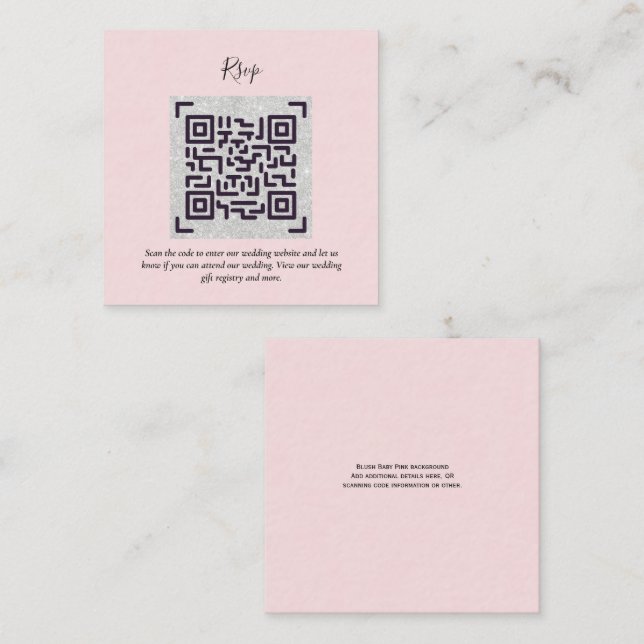 QR CODE UAWG Wedding Details Unterkunft Geschenke Begleitkarte (Vorne/Hinten)