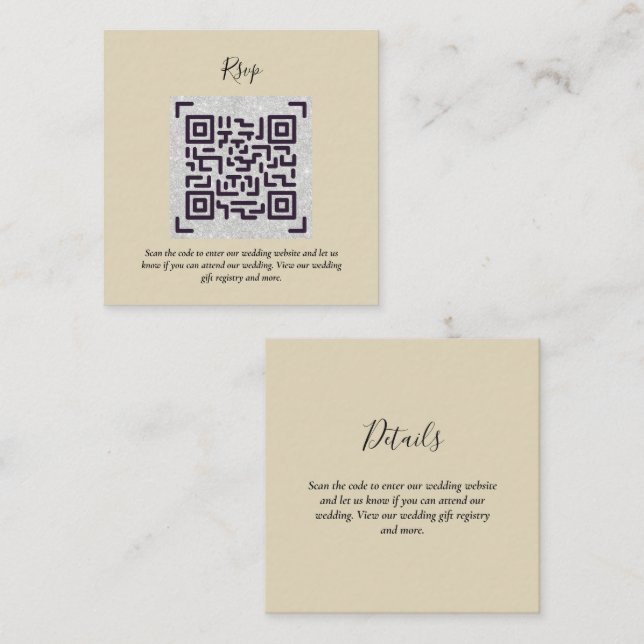 QR CODE UAWG Wedding Details Unterkunft Geschenke Begleitkarte (Vorne/Hinten)