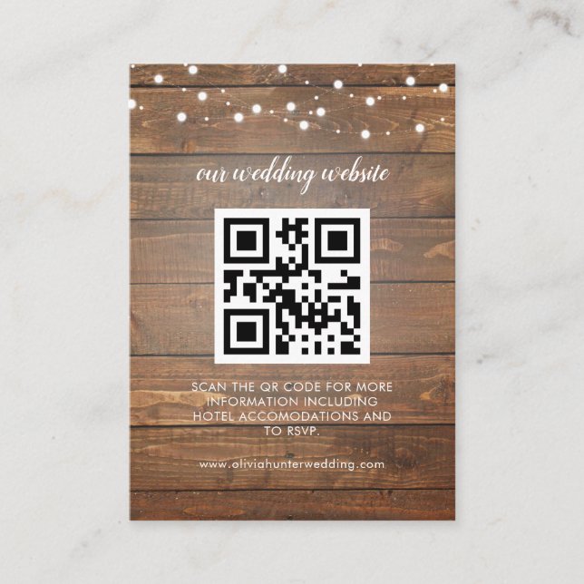 QR Code UAWG Wedding Website Enclosure Card Visitenkarte (Vorderseite)