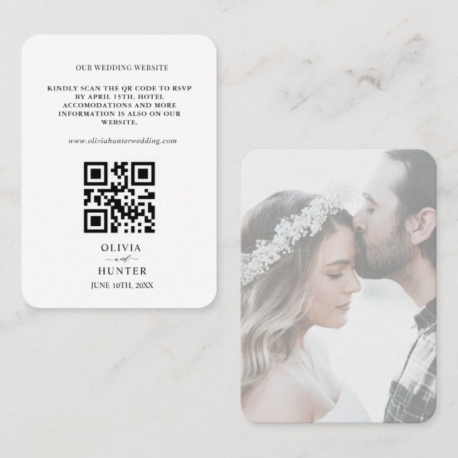 QR Code UAWG Wedding Website Enclosure Card Visitenkarte (Vorne/Hinten)