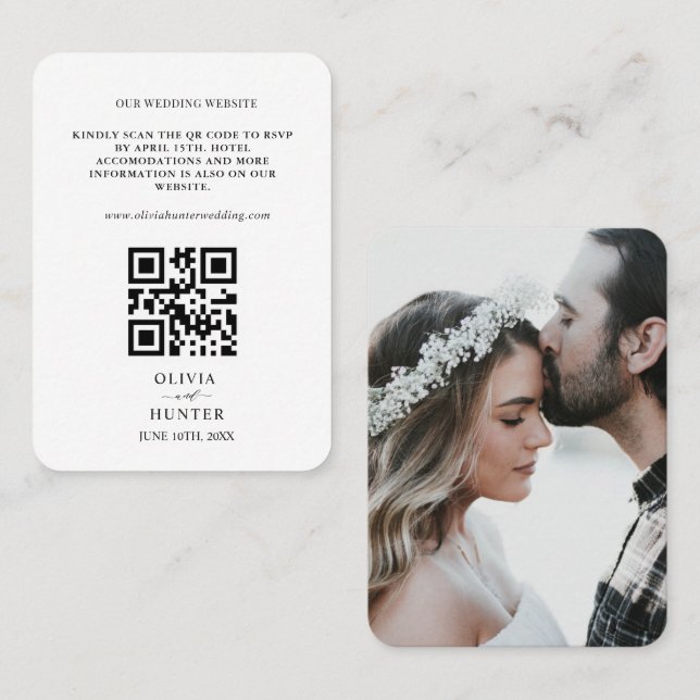 QR Code UAWG Wedding Website Enclosure Card Visitenkarte (Vorne/Hinten)