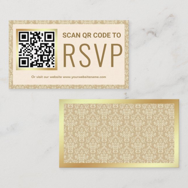 QR Code UAWG Wedding Website für Cream und Gold Da Begleitkarte (Vorne/Hinten)