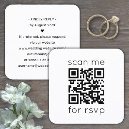 QR Code UAWG Wedding Website Square Enclosure Card Quadratische Visitenkarte