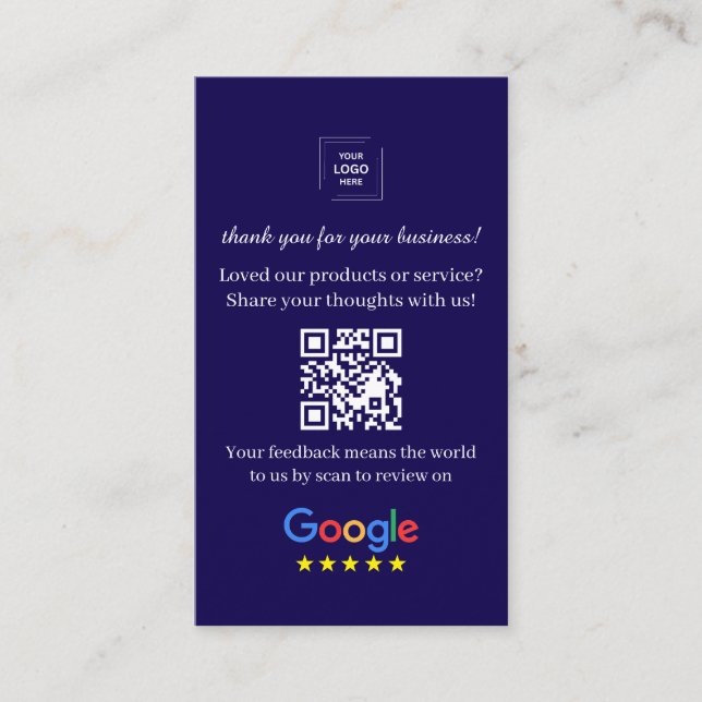 QR-Code-Überprüfungslink Geschäft Feedback-Stil Visitenkarte (Vorderseite)