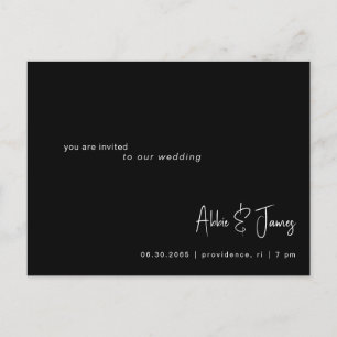 QR Code Ultra Contemporary B/W Wedding Invasion Postkarte