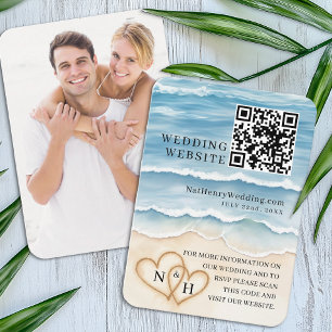 QR-Code-Umschließungskarte für Beach Wedding Begleitkarte