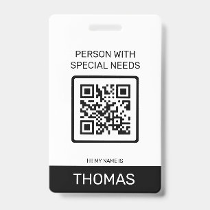 QR-Code und andere Informationen für Menschen mit Ausweis