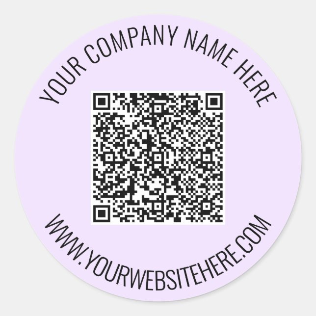 QR-Code und Beispiel für benutzerdefinierte Textau Runder Aufkleber (Vorderseite)